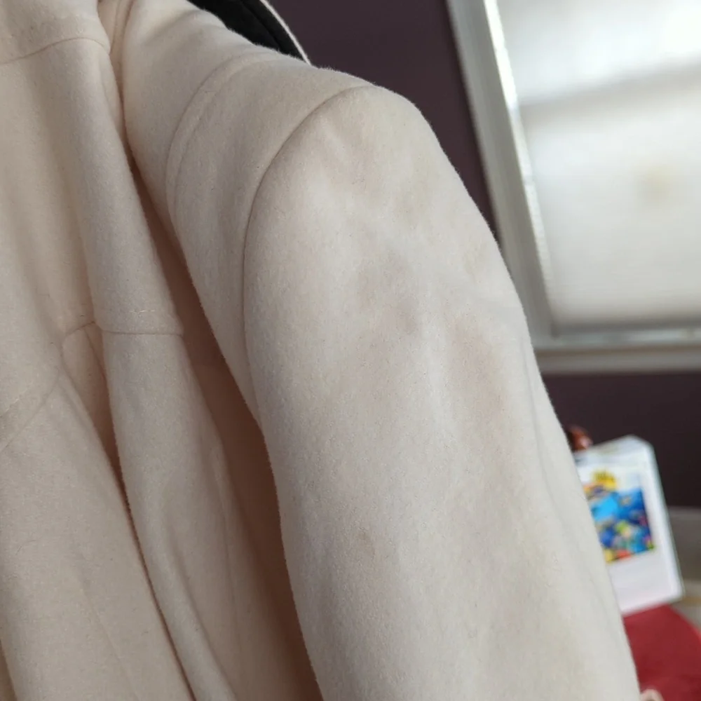 Vintage DKNY white with black and white belt peacoat size 6 - Picture 12 of 15